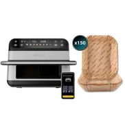 Freidora de Aire 10L Dual Wi-Fi 2800W Inox + 150 Papeles