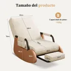 Silla Mecedora Acolchada Ajustable con Bolsillos y Reposapiés