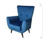 Sillón ROBER azul con patas de metal gris