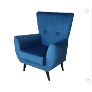 Sillón ROBER azul con patas de metal gris