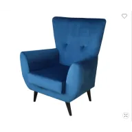 Sillón ROBER azul con patas de metal gris