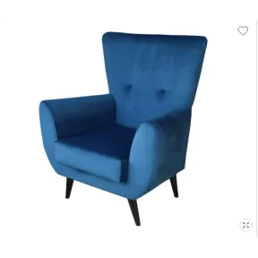 Sillón ROBER azul con patas de metal gris