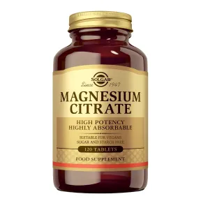 Citrato de Magnesio Solgar 200 mg para Energía y Músculos