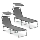 Tumbonas Plegables SONGMICS con Respaldo y Parasol Ajustables