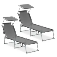 Tumbonas Plegables SONGMICS con Respaldo y Parasol Ajustables