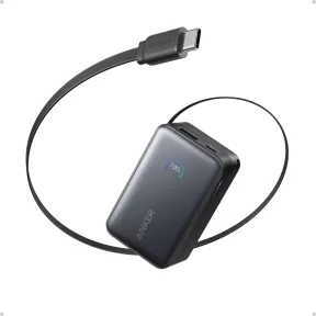 Cargador portátil Anker Nano de 10000 mAh y 45W con cable.