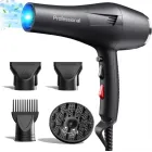 Secador Profesional Iónico 2400W, Sin Encrespamiento, AC