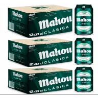 Pack de 36 Latas Mahou Clásica 33cl, Cerveza Lager Suave
