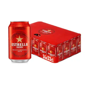 Cerveza Estrella Damm - Pack de 24 Latas de 33cl a 12,07€