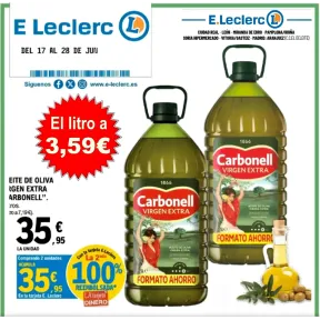 2x1 en Aceite de Oliva Virgen Extra Carbonell de 5L