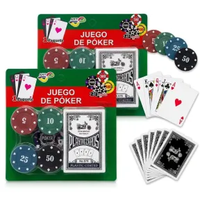 Pack Mini Set de Póker: 2 Barajas y 48 Fichas