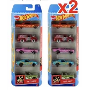 Paquete de 5 autos a escala 1:64 - X2 Hot Wheels