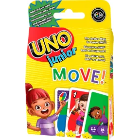 Juego de Cartas UNO Junior Move! con Tres Niveles de Mattel