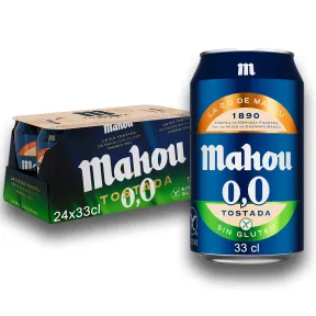 Pack de 24 Latas de Mahou 0,0 Tostada Sin Gluten