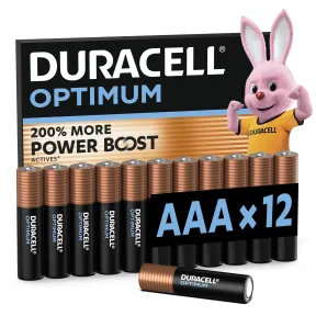 Pilas AAA Duracell Optimum - Paquete de 12 y 200% más de potencia