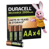 Pilas recargables AA Duracell, 2500 mAh, 4 unidades