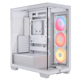 Chasis RGB iCUE LINK 3500X LX-R blanco para PC semitorre.