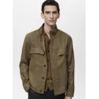 Chaqueta de lino cuello alto - Tallas M a XXL
