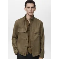 Chaqueta de lino cuello alto - Tallas M a XXL