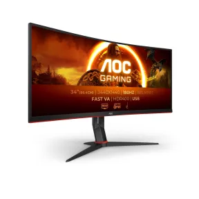 Monitor Gaming 34" AOC 180Hz 3440x1440 Ajustable RojoNegro