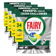 Cápsulas de Lavavajillas Fairy Platinum Limón, 34 unidades
