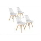 Sillas ergonómicas de comedor con asiento acolchado, 4 unidades