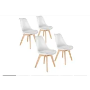 Sillas ergonómicas de comedor con asiento acolchado, 4 unidades