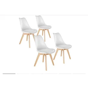 Sillas ergonómicas de comedor con asiento acolchado, 4 unidades