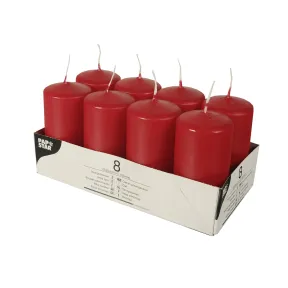 Velas rojas de parafina PAPSTAR, paquete de 8 unidades 50x100 mm