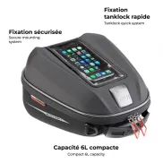 Bolsa universal Givi ST611 + Tanklock de 6L - Negro