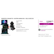 Pack Portátil Gigabyte, Ratón Aorus M6 y Silla AGC310