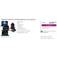 Pack Portátil Gigabyte, Ratón Aorus M6 y Silla AGC310