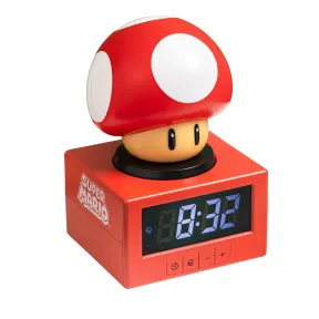 Reloj Despertador Hongo Super Mario con Luz Nocturna