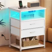 Mesillas de Noche Coleshome con USB, Enchufes y LED