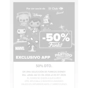 50% en Funko Pops + 20% adicional cupón online y tienda