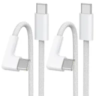 Cable USB C 90 Grados 60W [2Pack 1M] Carga Rápida PD