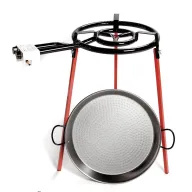 Paellera 42 cm + Quemador 40 cm + Trípode VAELLO - Gris