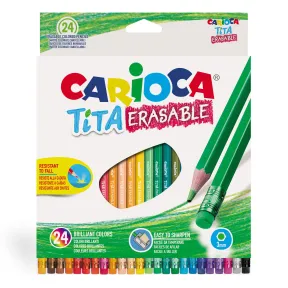 Lápices borrables multicolor Carioca Tita - 24 unidades