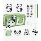 Estuche Escolar Panda: Organizador de Papelería y Maquillaje