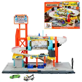 Conjunto de Pistas Corvette y Grúa Matchbox Spin Cyclone
