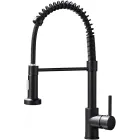 Grifo negro giratorio 360° con pulverizador dual para cocina