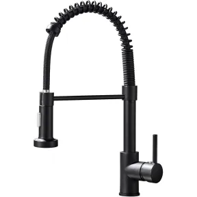 Grifo negro giratorio 360° con pulverizador dual para cocina