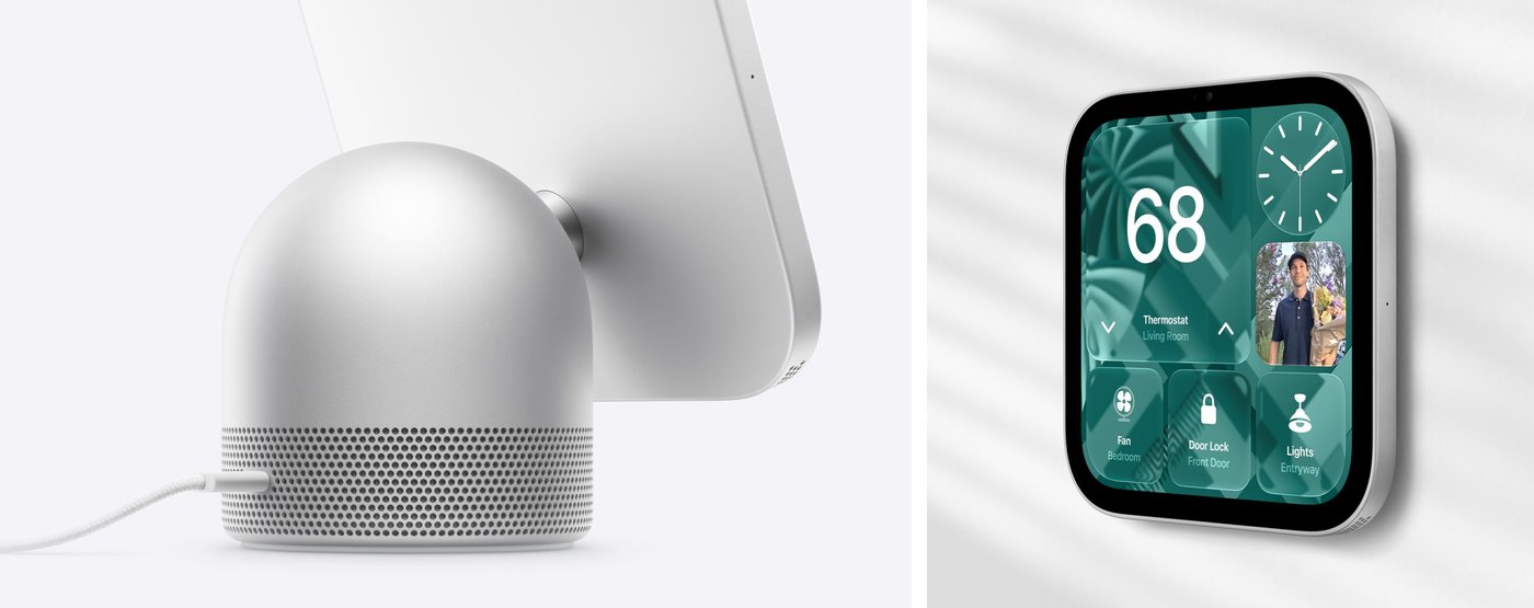 Parte trasera del HomeView y modelo de pared