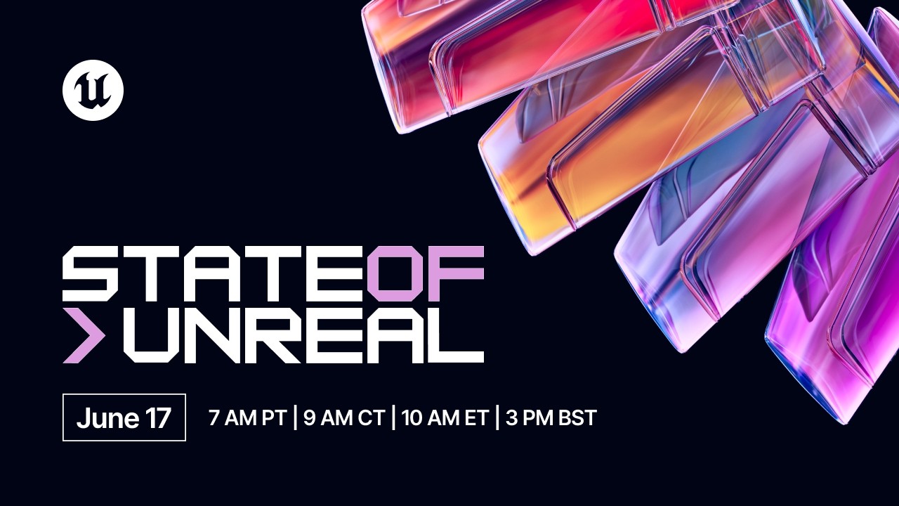 Cartel oficial del State of Unreal 2026 con el logotipo de Unreal Engine