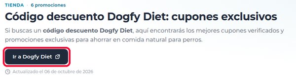 Botón Ir a Dogfy Diet en Xaxuko para usar el código descuento Dogfy Diet