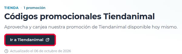 Botón Ir a Tiendanimal en Xaxuko para usar el cupón Tiendanimal