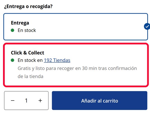 Ficha de producto de JYSK con Entrega y Click & Collect gratis