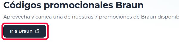 Botón Ir a Braun en Xaxuko para usar el código descuento Braun