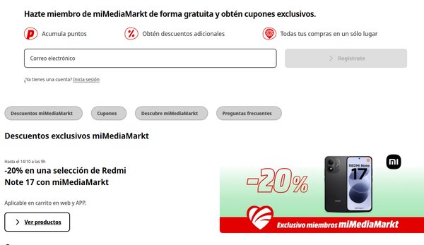 Cupones descuento MediaMarkt exclusivos para socios de miMediaMarkt