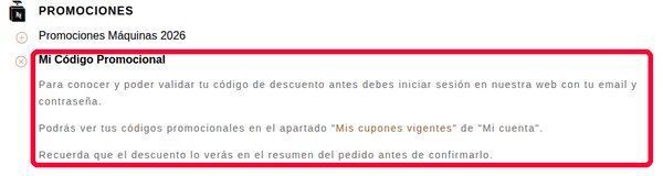 Dónde se ve el código promocional Nespresso: en el resumen del pedido antes de confirmar